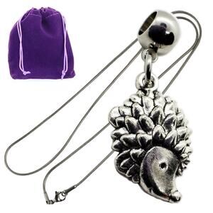 Hedgehog Necklace - Hedgehog Stuff Stainless Steel Chain
